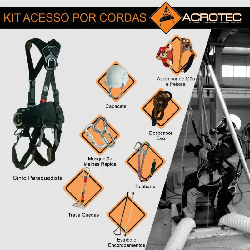 Kit de acesso por cordas para profissionais N1, N2 e N3