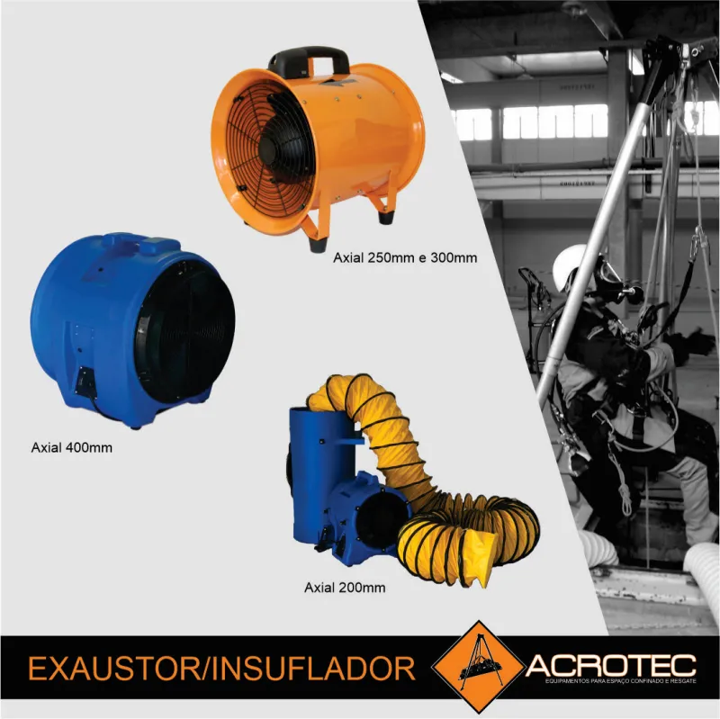Exaustores e insufladores Axial 200mm, 250mm, 300mm e 400mm